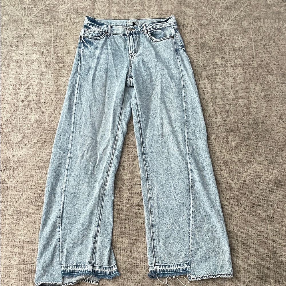 Rewash Classic Rise Light Blue Wide Leg Jeans Size 3